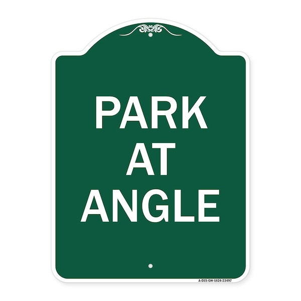 Signmission Designer Series Sign-Park Angle, Green & White Aluminum Architectural Sign, 18" x 24", GW-1824-23497 A-DES-GW-1824-23497 - main